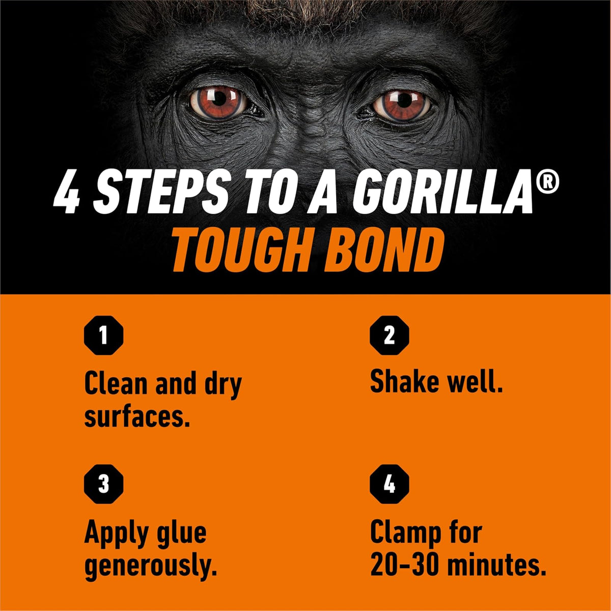 Gorilla Ultimate - Pegamento impermeable para madera, color de madera natural, 8 onzas (paquete de 1) - Impermeable para proyectos y reparaciones en interiores o exteriores