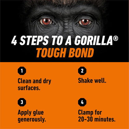 Gorilla Ultimate - Pegamento impermeable para madera, color de madera natural, 8 onzas (paquete de 1) - Impermeable para proyectos y reparaciones en interiores o exteriores