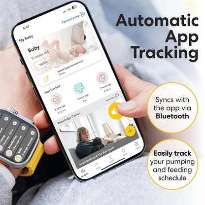 Medela Freestyle | Extractor de Leche Manos Libres | Eléctrico y Doble | Portátil y Discreto Bajo la Ropa | Carga USB | Amarillo