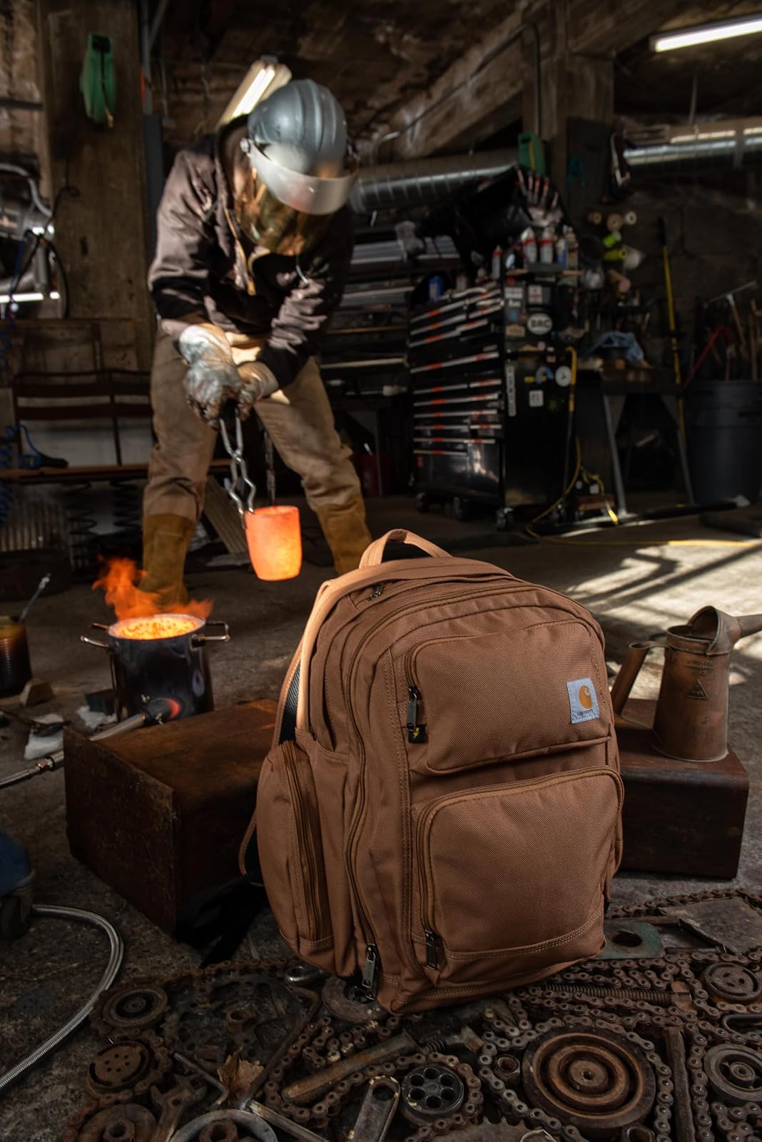 Carhartt 35L Triple-Compartment Backpack, Durable Pack with Laptop Sleeve and Duravax Abrasion Resistant Base