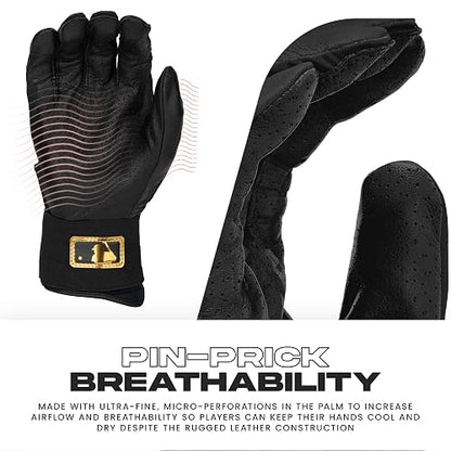 Franklin Sports MLB Guantes de bateo – Infinite Powerstrap béisbol + Softball Guantes de bateo de puño Largo – Guantes de práctica de Jaula para Adultos + jóvenes duraderos – Muñeca Reforzada + Piel