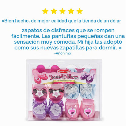 Melissa & Doug Zapatos de Disfraz, ¡Salir con estilo! Colección de Juego de Rol, 4 Pares de Zapatos, Juego de Imitación