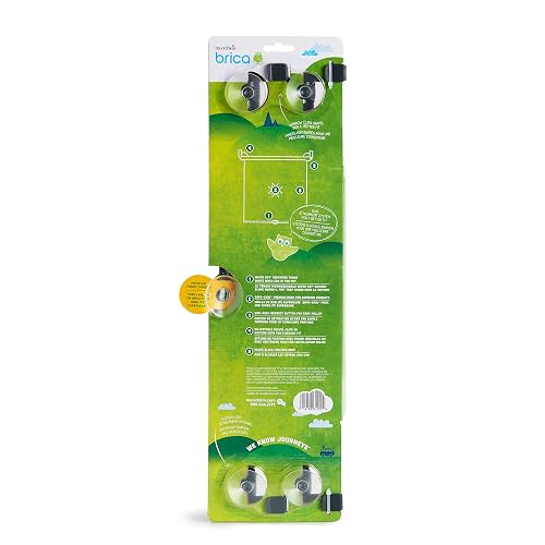Munchkin Brica - Parasol de Seguridad para Ventana de Automóvil con Alerta de Calor, Ayuda a Bloquear los Rayos UVA/UVB, Paquete de 2, Color Negro