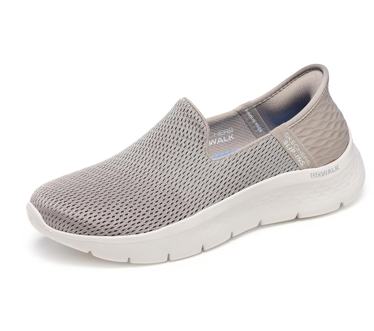 Skechers Go Walk Flex Mocasines Slip-ins sin Cordones para Mujer - 22.5 cm - gris pardo, azul (Taupe - Blue)