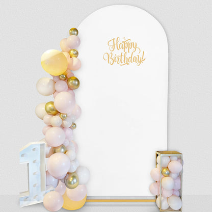 SoarDream - Funda de Arco de Boda de 7.2 pies, de Elastano Blanco, para Arco, para Boda, Cubierta de Arco de Chiara, Tela elástica para Novia, Baby Shower, cumpleaños, Fiesta de cumpleaños