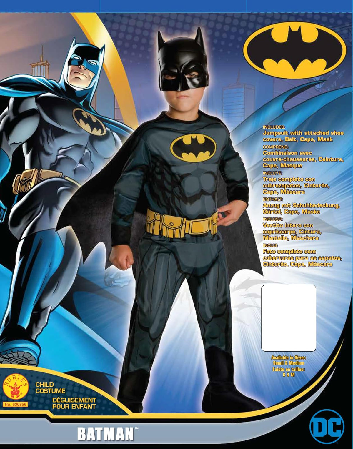 DC Comics Superhéroes: Disfraz de Batman para niños por Rubies, niño pequeño