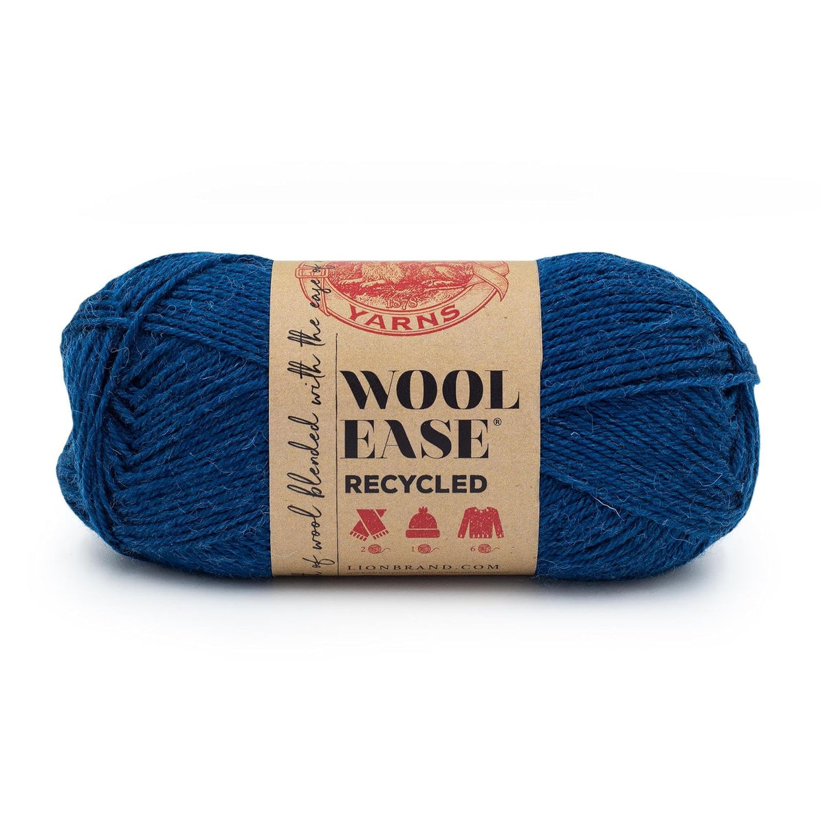 Lion Brand Yarn Wool-Ease - Hilo reciclado, color azul real