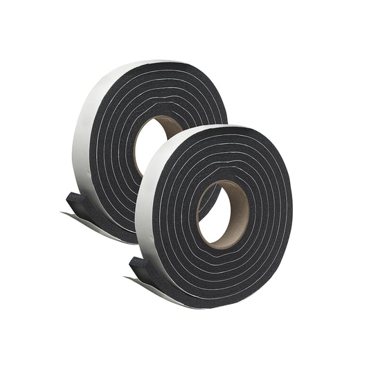 Frost King R516H Cinta de espuma de hule esponjoso grueso, 1-1/4 pulgadas por 7/16 pulgadas por 10 pies, color negro, paquete de 2