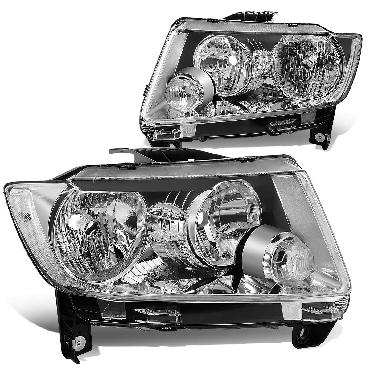DNA MOTORING HL-OH-JGC11-CH-CL1 Faros Halógenos Carcasa Cromada para Jeep Grand Cherokee 11-13