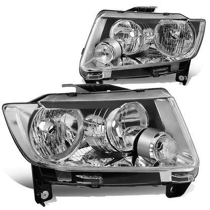 DNA MOTORING HL-OH-JGC11-CH-CL1 Faros Halógenos Carcasa Cromada para Jeep Grand Cherokee 11-13