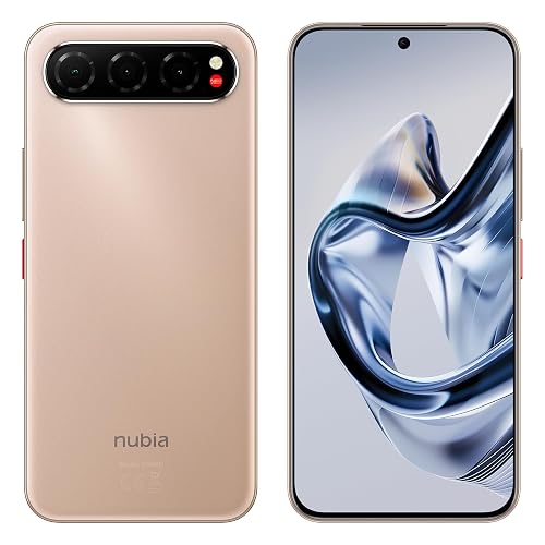 nubia Air 6.8" AMOLED 120Hz, 256GB + 20GB RAM, Triple Cámara 50MP, Selfie 20MP, Android 15, 5G, IP68/IP69 Dorado