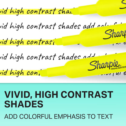 Sharpie Accent Marcatextos Tank-Style, 6-Pack, colores surtidos (25076), Amarillo fluorescente