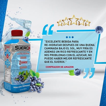 12 Pack de Suerox, FRESA-FRUTOS ROJOS, nuevo sabor, deliciosa hidratación saludable botellas con 630 ml + 12 Pack de, deliciosa hidratación saludable, UVA, botellas con 630 ml