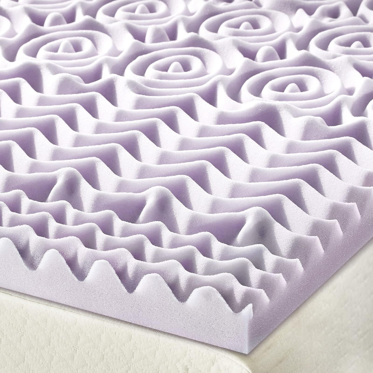 Mellow Espuma viscoelástica de 5 Zonas, 2 Pulgadas, infusión de Lavanda Relajante, Esencial para recámara, cubrecolchón Completo