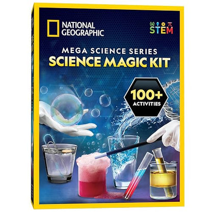National Geographic - Kit de magia científica: realiza 20 experimentos únicos como trucos de magia, incluye una varita mágica y más de 50 piezas