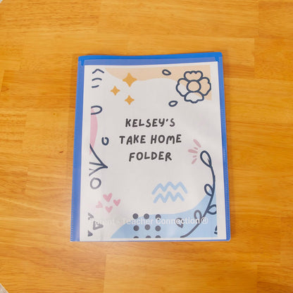ECR4Kids MessageStor - Carpeta de comunicación para padres y profesores (2 bolsillos, plástico flexible, con bolsillos, papel tamaño carta, 36 unidades), color azul
