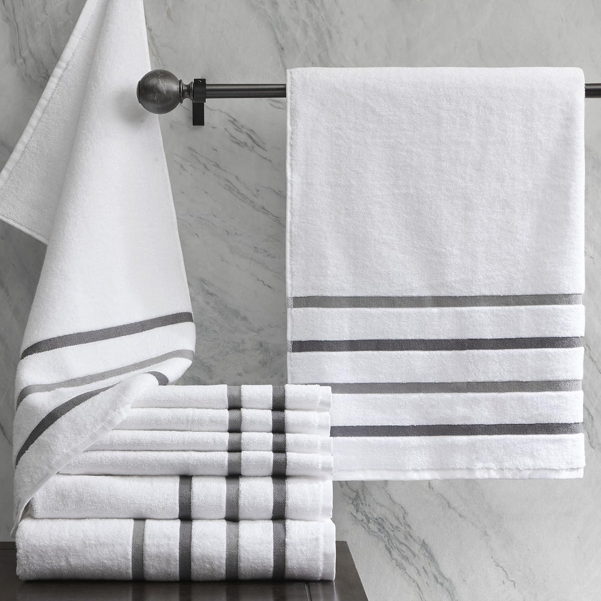 Comfort Spaces - Toallitas de baño para Ducha, Carbón, Assorted Sizes, 1, 1