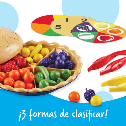 Learning Resources Super Sorting Pie - 68 Piezas, Edades 3+ años Juguetes de Desarrollo Temprano, Juguete de Motricidad Fina, Juguetes Educativos para Niños, Comida de Juguete para Niños