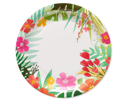 American Greetings Tropical Luau - Suministros de fiesta para barbacoas y todas las fiestas de verano, platos de cena (36 unidades)