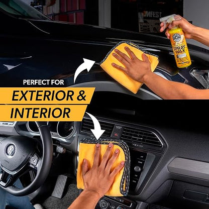 Chemical Guys Toallas de Microfibra Premium de Calidad Profesional, Doradas (16" x 16") (Paquete de 12) - Seguras para Lavar Automóviles, Limpiar el hogar y secar Mascotas