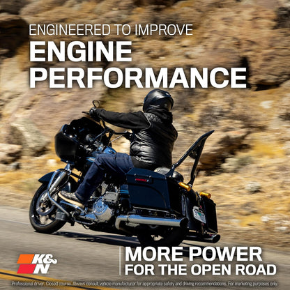 K&N Filtro de Aire Powersport HD-1499, para Harley-Davidson 1999-2015, Plateado