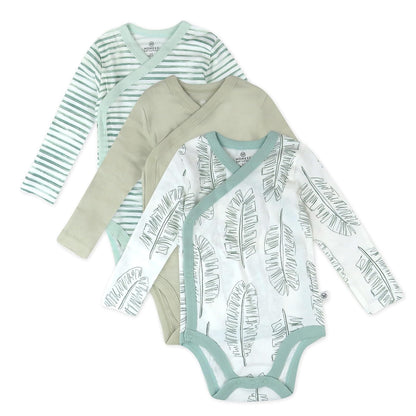 HonestBaby Conjunto de 3 enterizos de Manga Larga de algodón orgánico con Cierre Lateral Conjunto de Playeras para bebs y Nios pequeos para bebés Unisex