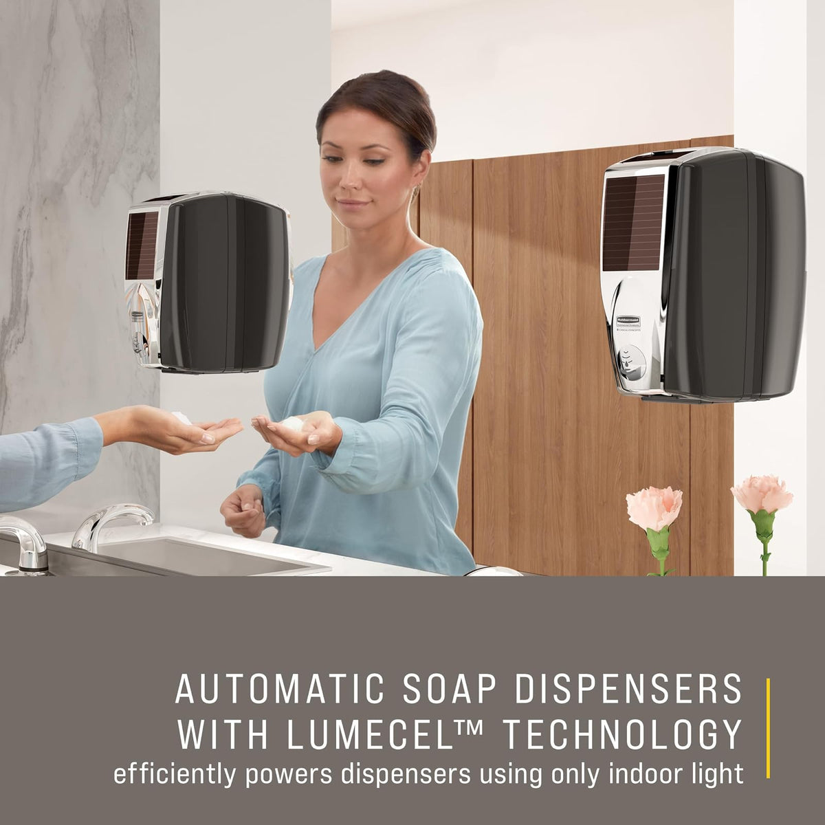 Rubbermaid Commercial 1980826 LumeCel AutoFoam Soap Dispenser, Black/Chrome
