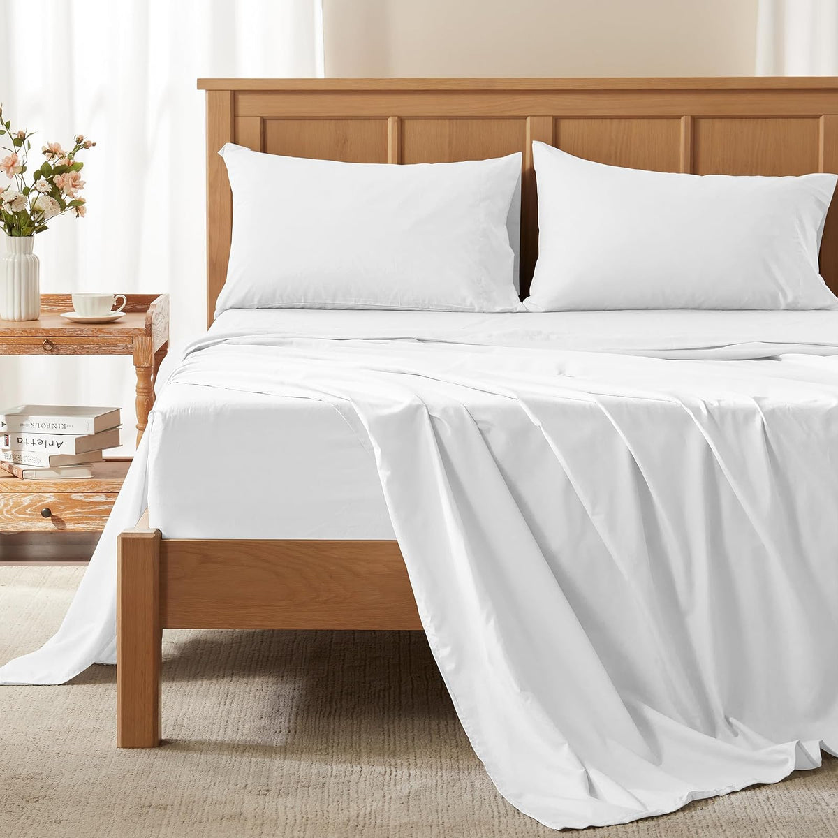 Comfort Spaces Juego de Sábanas Smart Cool CoolMax - Queen - Blanco
