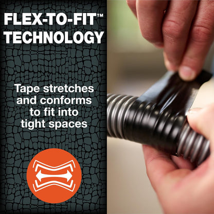 T-Rex - Cinta impermeable flexible – Cinta impermeable adhesiva resistente para reparación, fugas, parches en el techo, resistencia a la intemperie extrema y a los rayos UV, color negro, 48 mm x 9,14