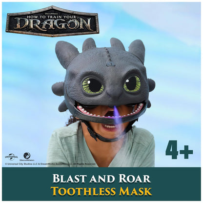 Dreamworks, Dragons, How To Train Your Dragon, Máscaraelectrónica lanza y ruge de Toothless, disfraces infantiles y para juegos de imitación para niños y niñas a partir de 4 años