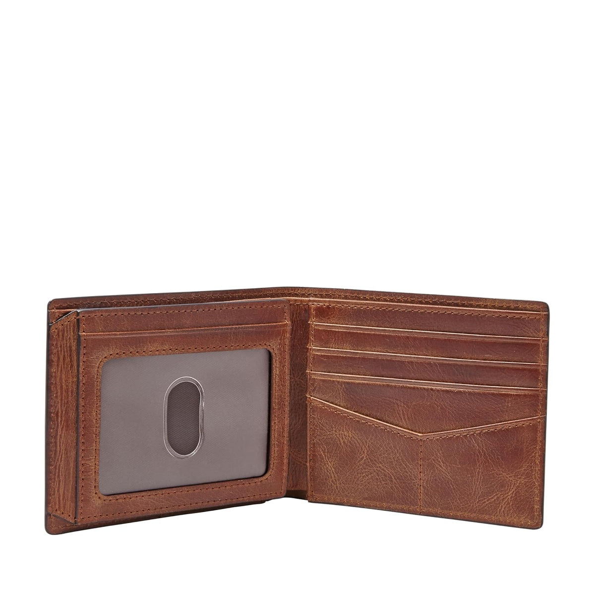 Fossil Men's Derrick Rfid Blocking Flip Id Bifold Leather Wallet