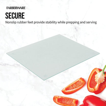 Farberware - 78624-10 Farberware Glass Utility Tabla de cortar, 30,5 x 35,5 cm, transparente