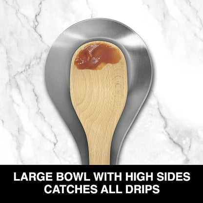 Oggi Descanso de acero para cuchara, Stainless, 8.25 inch by 4.5 inch, 1