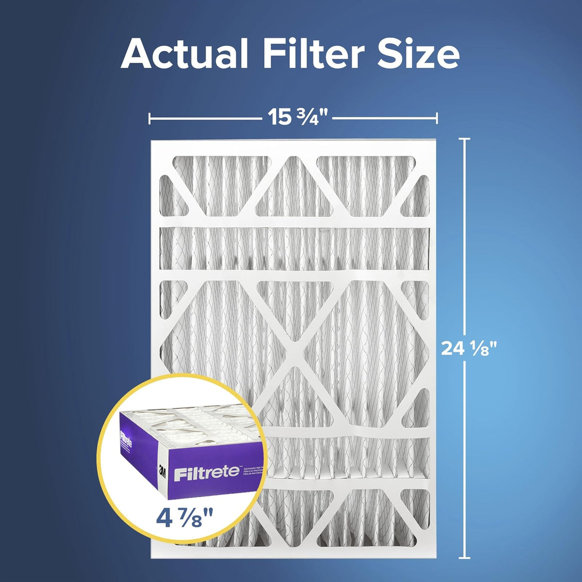 Filtrete MPR 1550 16 x 25 x 5 (4-7/8 Actual Depth) Healthy Living Ultra Allergen Deep Pleat HVAC Air Filter