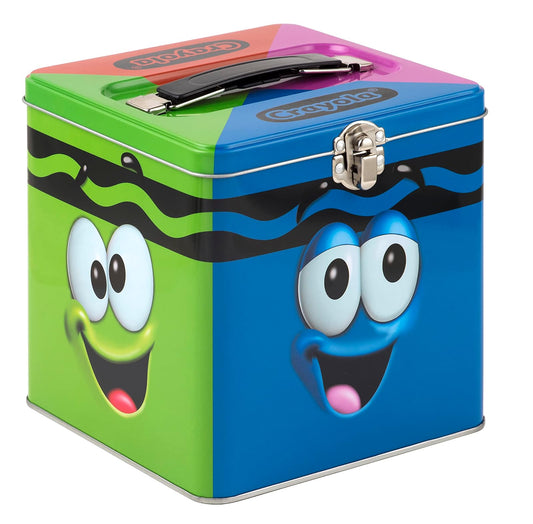The Tin Box Company XL - Lata de almacenamiento con asa, Crayola
