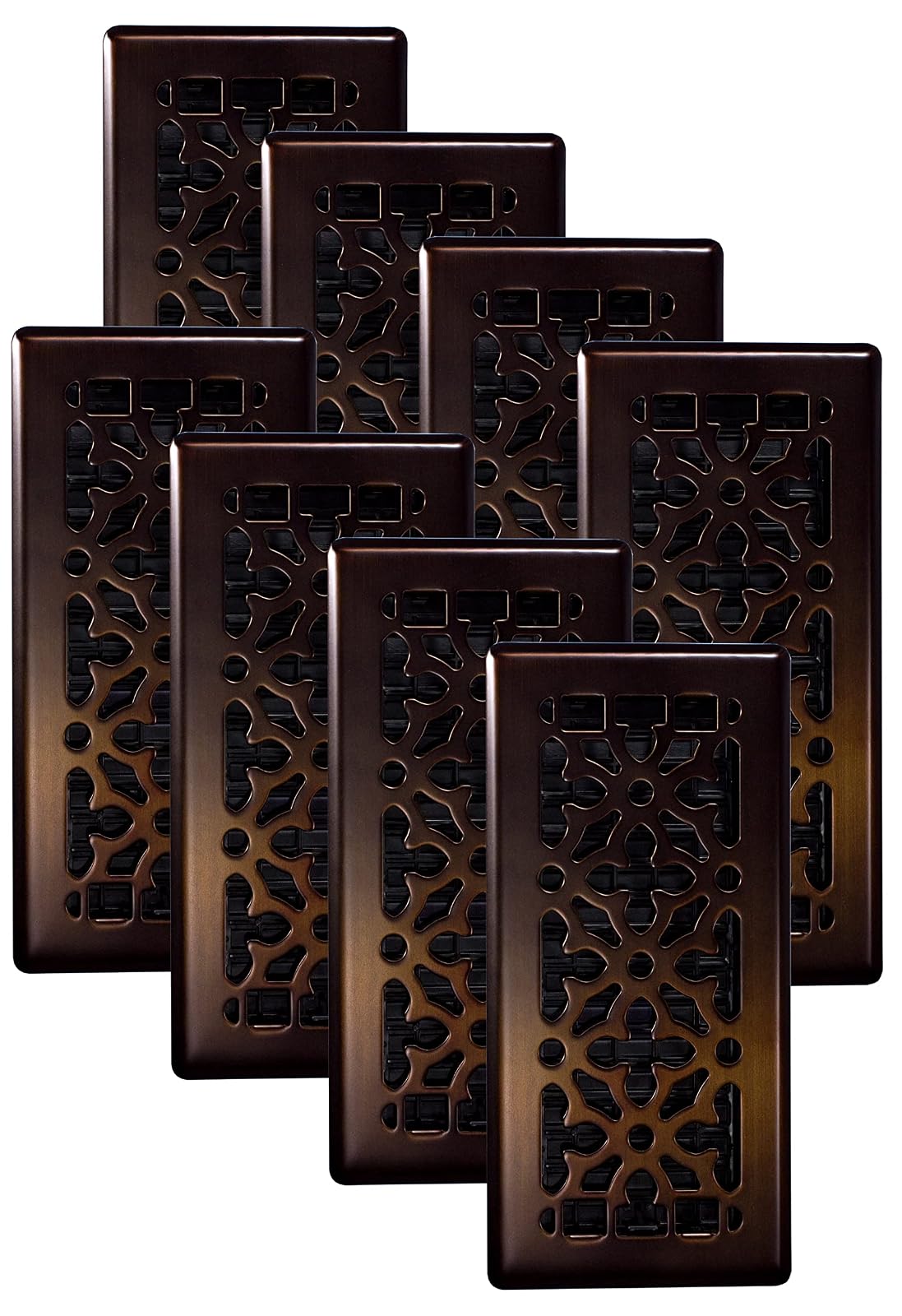 Decor Grates AGH410-RB-8 - Registro de piso gótico, 4 x 10 pulgadas, bronce frotado, paquete de 8