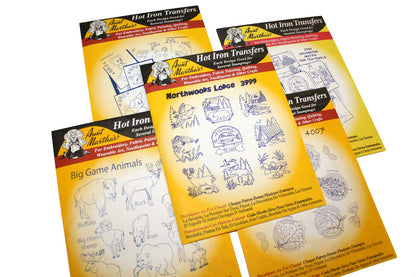 Aunt Martha's Iron On Transfer Patterns for Stitching, Embroidery or Fabric Painting, Nature Patterns for Tea Towels or Quilting, Set of 5