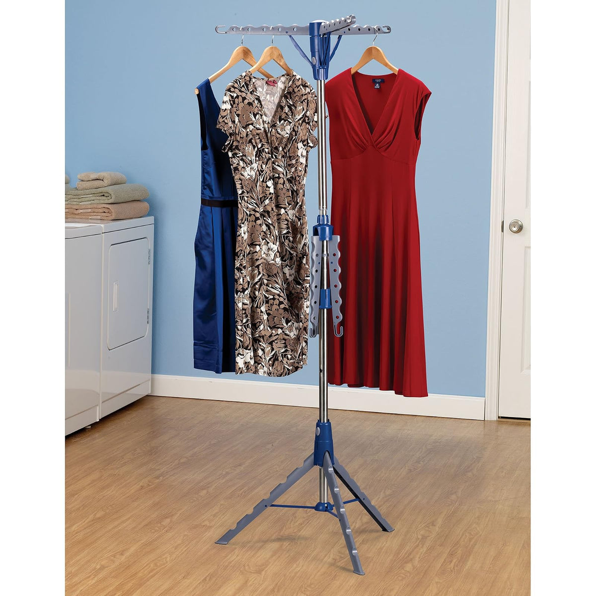 Household Essentials 5006-1 - Tendedero de interior con asa para ropa, 2 gradas , Large, 4