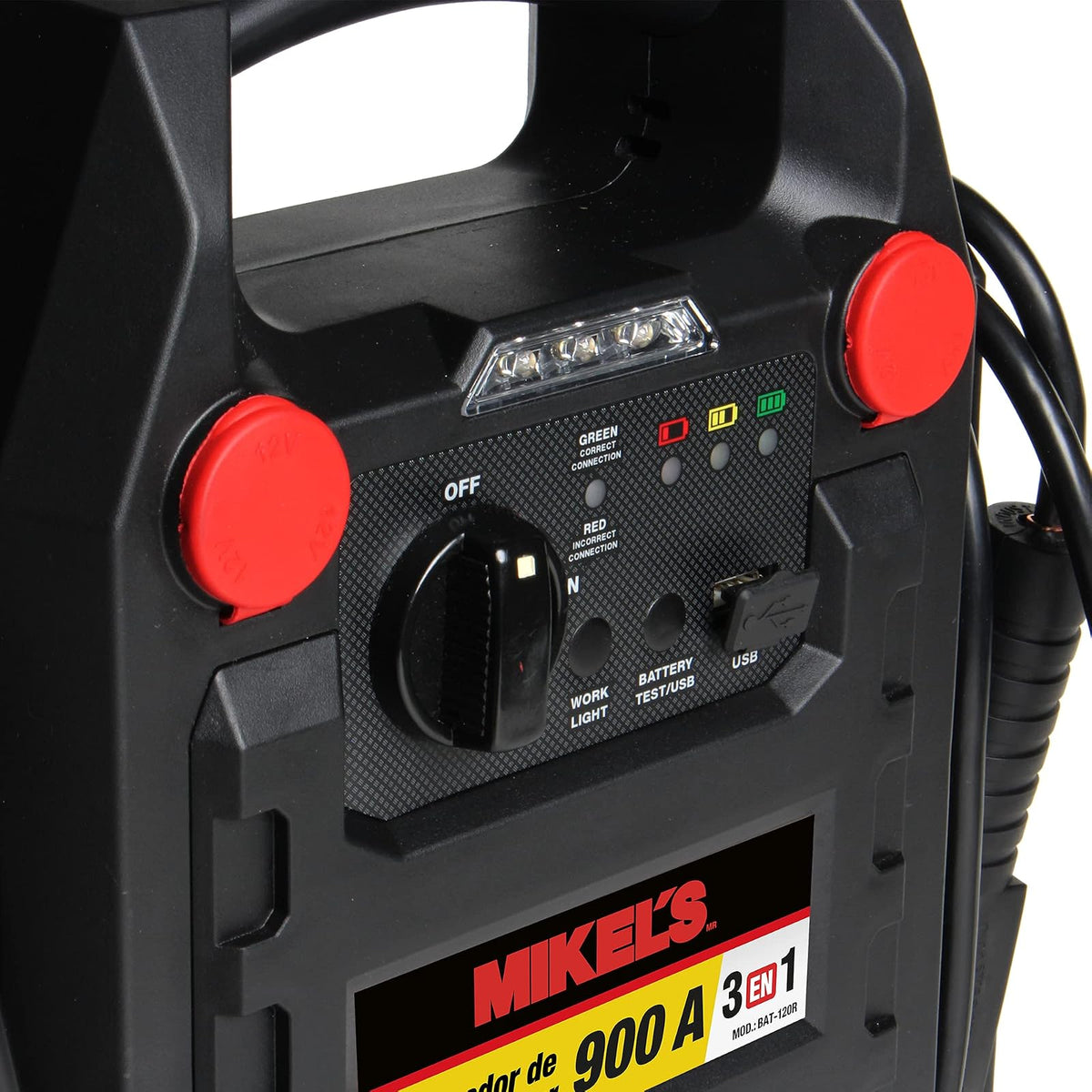 Mikel's BAT-120R Arrancador de Baterías Jumper, 900 Amp, 3 en 1