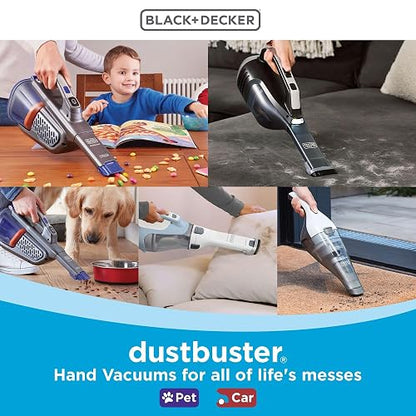 BLACK+DECKER Dustbuster Aspiradora de Mano, inalámbrica, AdvancedClean+, Color Blanco (HHVK320J10)