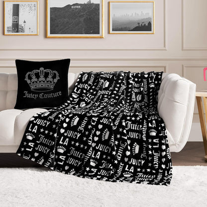 Juicy Couture - Manta Decorativa de Felpa Crown Royal, 50 x 70 Pulgadas - 50" x 70" - Palabras jugosas