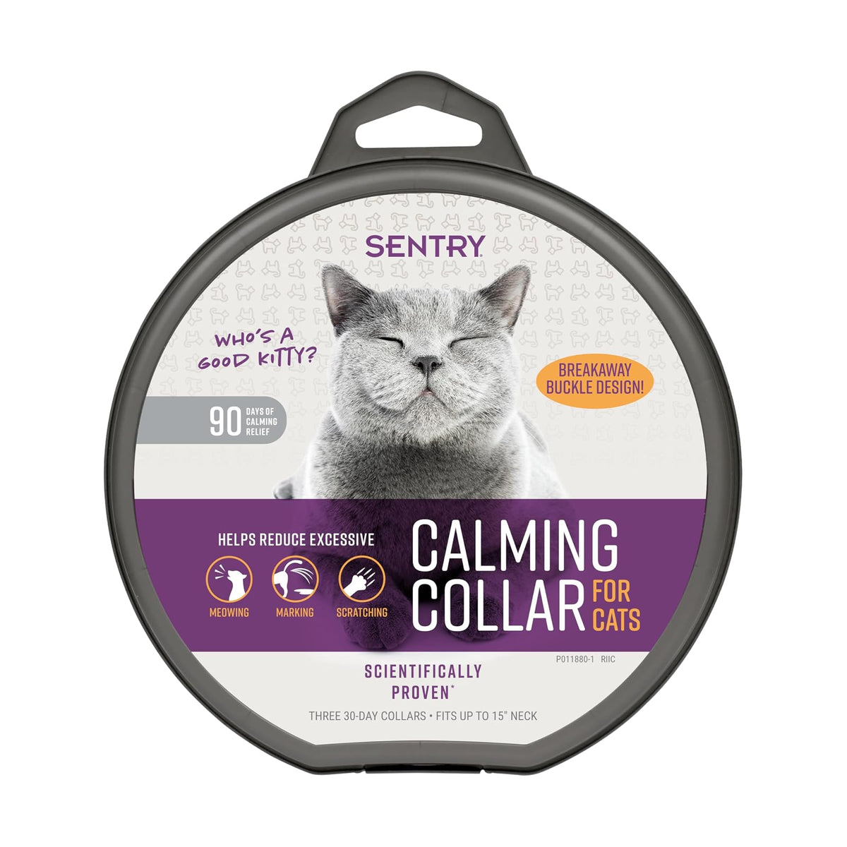 Sentry Industries Collar calmante para gatos, 3 unidades, morado