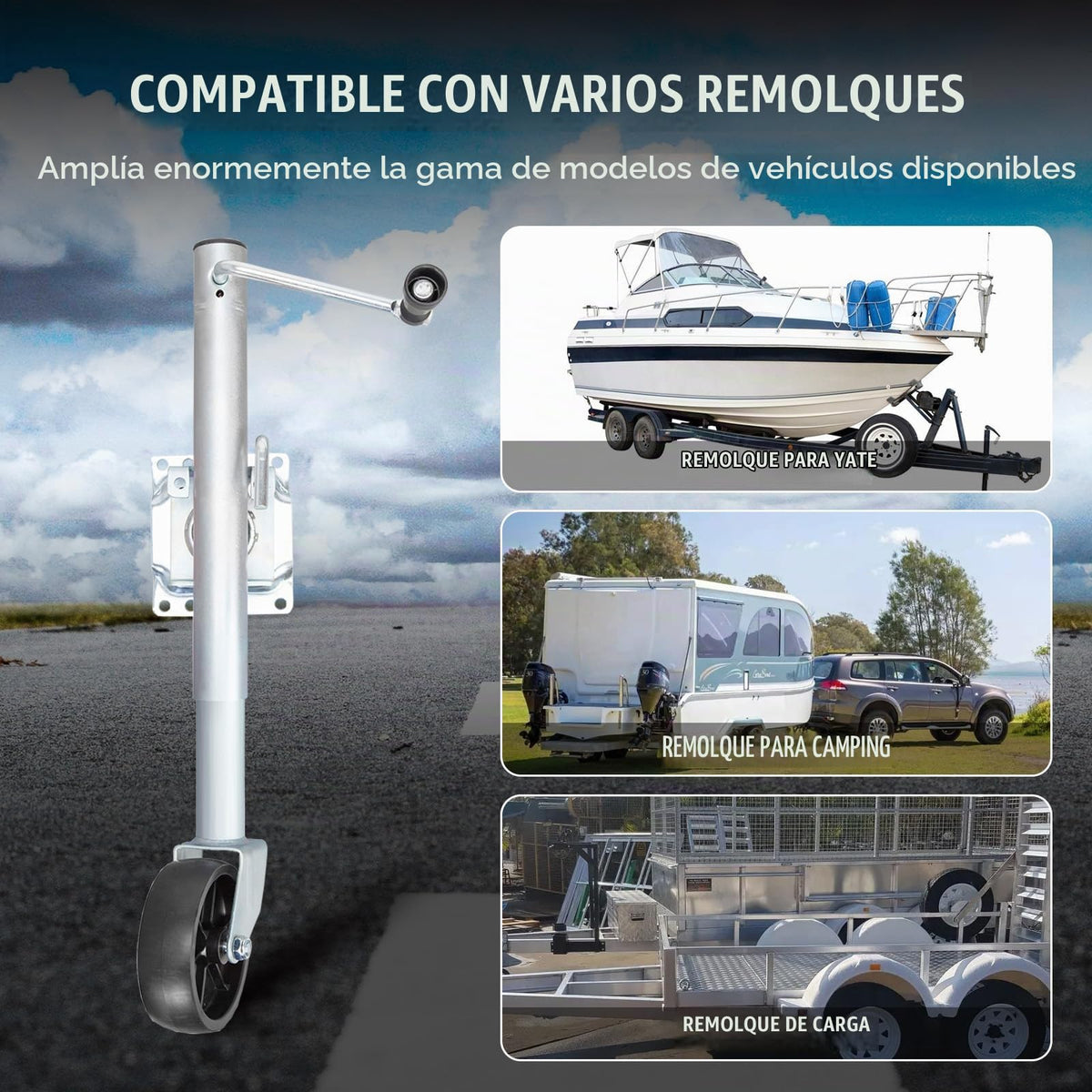 Torin Gato de Remolque Giratorio con Rueda ATR39001B, 454 kg, Elevación de 25 cm, Plateado