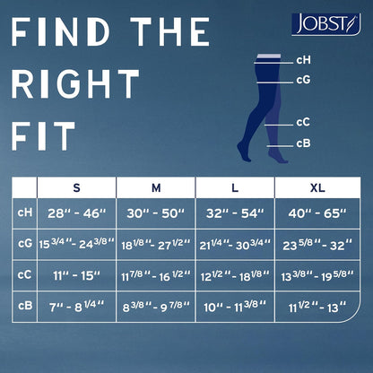 JOBST Relief Medias de compresión graduada hasta la cintura 20-30mmHg - Diseño unisex cómodo - Puntera abierta, negro, talla extra grande