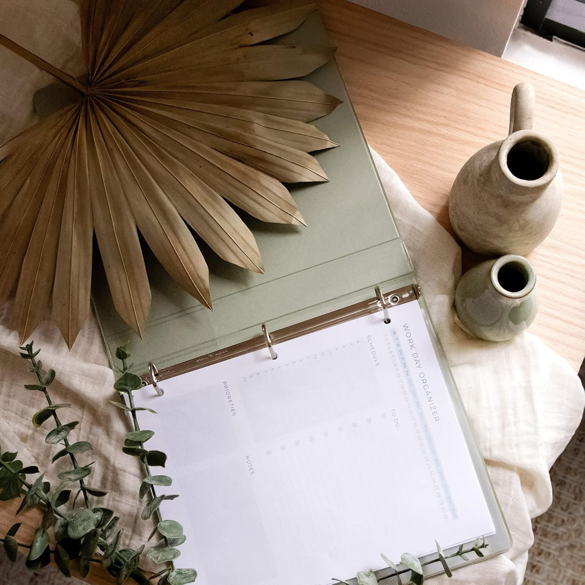 Samsill Anillo en D duradero a base de plantas de 2 pulgadas, fabricado en Estados Unidos, carpeta de vista, ecológica, con base biológica certificada USDA, paquete de 2, verde salvia