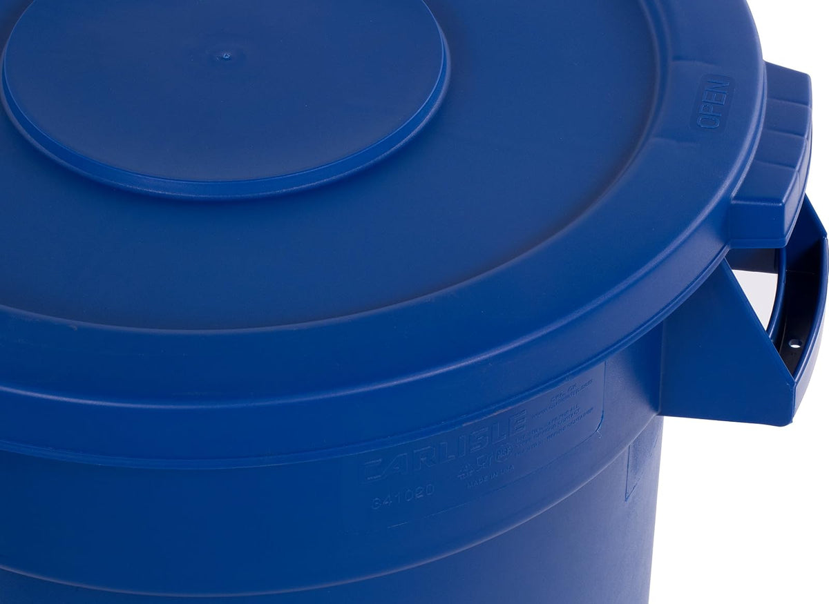 Carlisle 34102114 Bronco - Tapa redonda de polietileno, 50,8 cm de diámetro total x 5,4 cm de altura, azul, para contenedores de 20 galones (caja de 6)