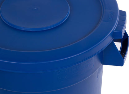 Carlisle 34102114 Bronco - Tapa redonda de polietileno, 50,8 cm de diámetro total x 5,4 cm de altura, azul, para contenedores de 20 galones (caja de 6)