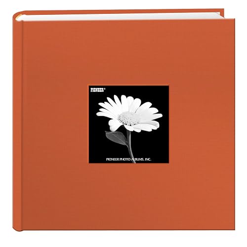 Pioneer 200 Pocket Fabric Frame Cover Photo Album, Tangerine Orange