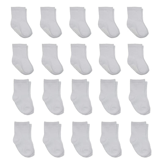 Little Me - Calcetines para bebé (20 pares, 0-12/12-24 meses), color blanco