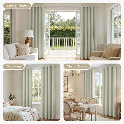 Joydeco Cortinas Opacas Beige Claro 42 x 72 Pulgadas 2 Paneles